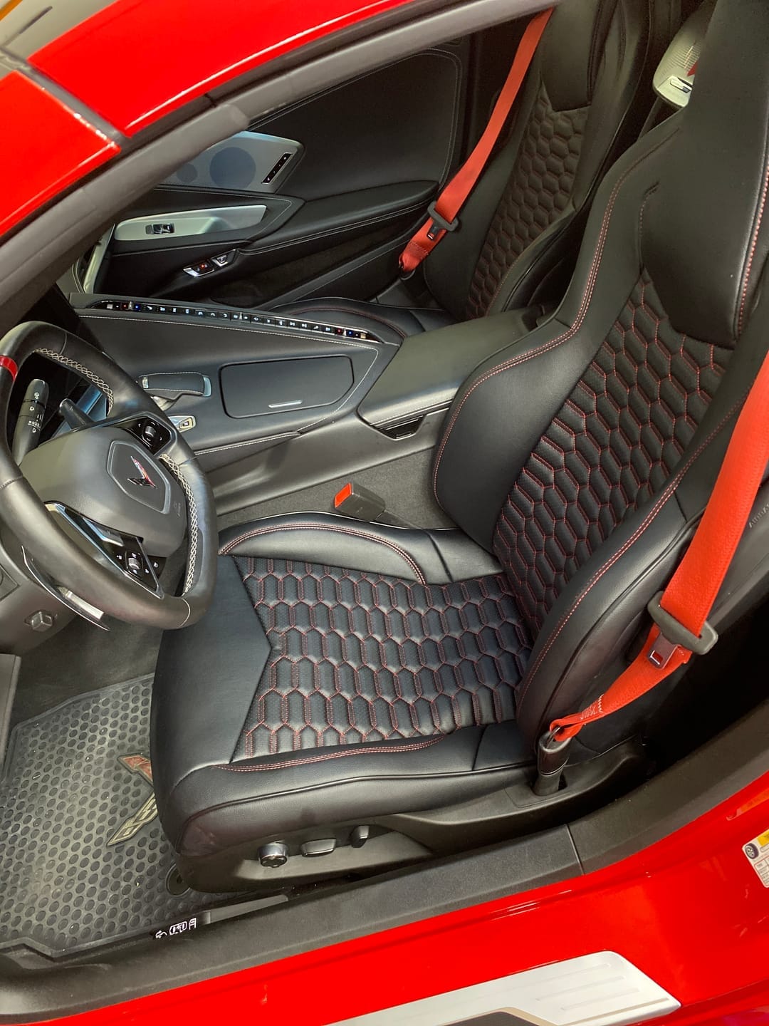 Customer photo review of Corvette C8 Custom Leather Seat Cover