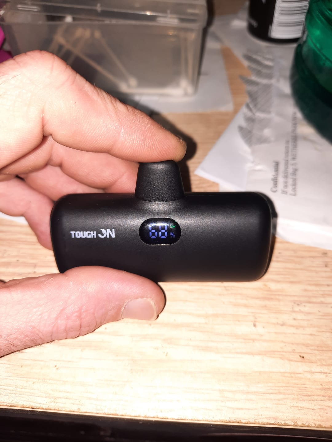 Customer photo review of Tough On Mini Portable Charger 5000mAh Power Bank USB C Charging for Samsung Android iPhone 15 & 16 Series