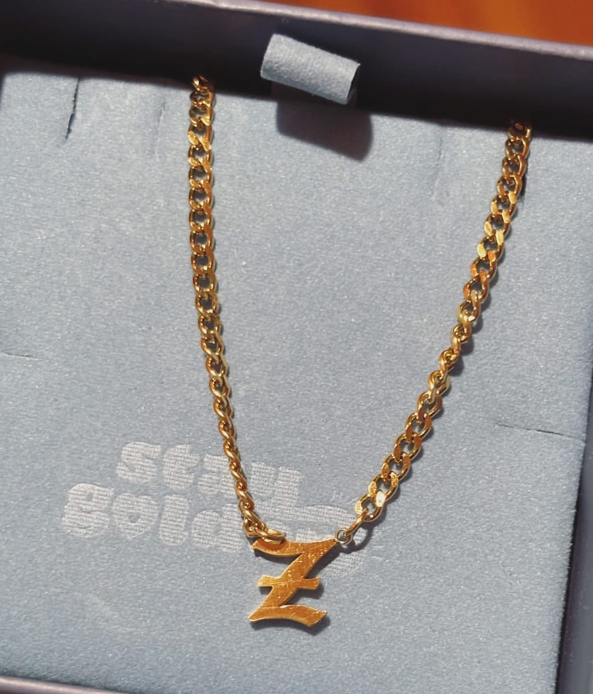 Customer photo review of Cuban Initial Necklace