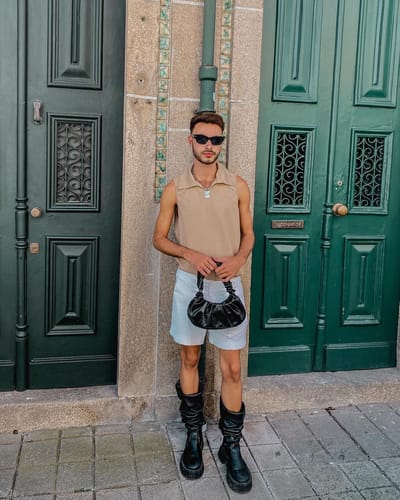 Customer photo review of Mens Solid Lapel Knit Sleeveless Vest SKUK40550