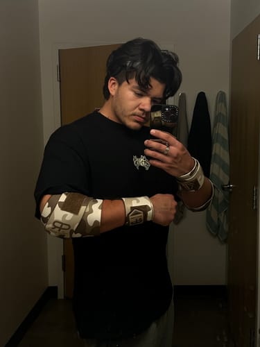 Customer photo review of Personal Record Heavy Duty Premium Wrist Wraps - PR901 - Sand Camo
