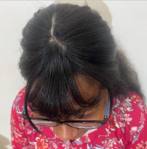 Customer photo review of Style Fringe Bangs Extensions