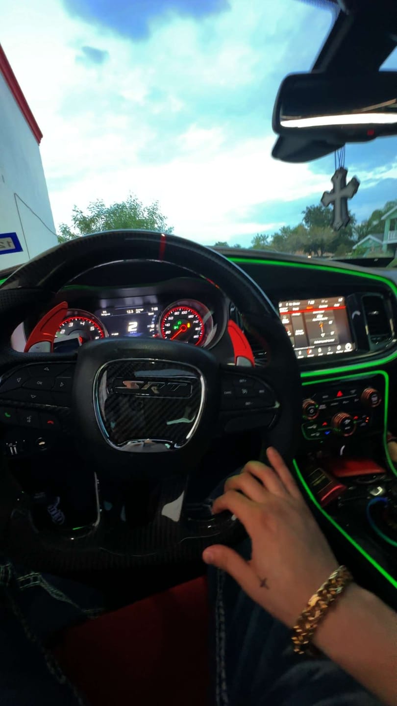Customer photo review of Dodge Challenger/Charger/Durango 2015-2023 Carbon Fiber Steering Wheel Airbag Center Overlay