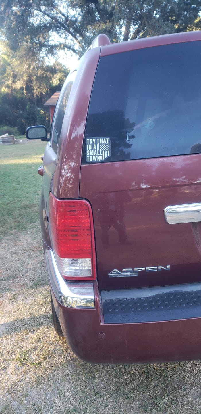 Customer photo review of Try That In A Small Town Decal