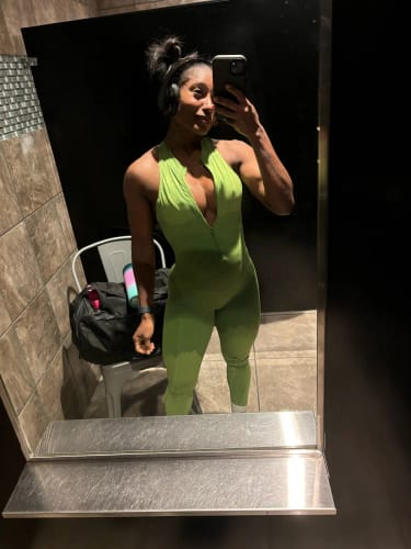 Customer photo review of Backless one piece jumpsuit