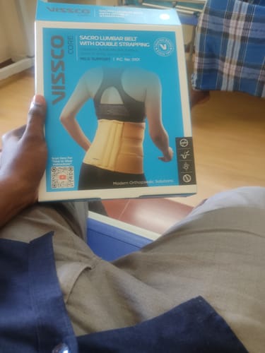 Customer photo review of Sacro Lumbar Belt 12" Back Double Strap | Supports the Lower back | Corrects Posture & Relieves Back Pain (Beige)