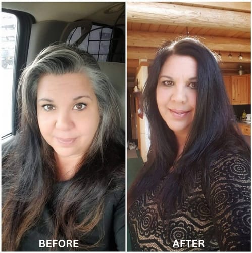 Customer photo review of Color Changing Shampoo Dye