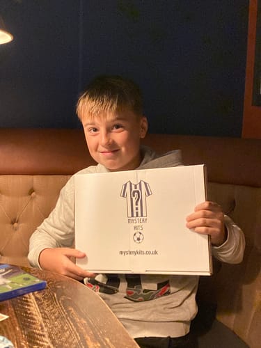 Customer photo review of Kids Mystery Football Shirt