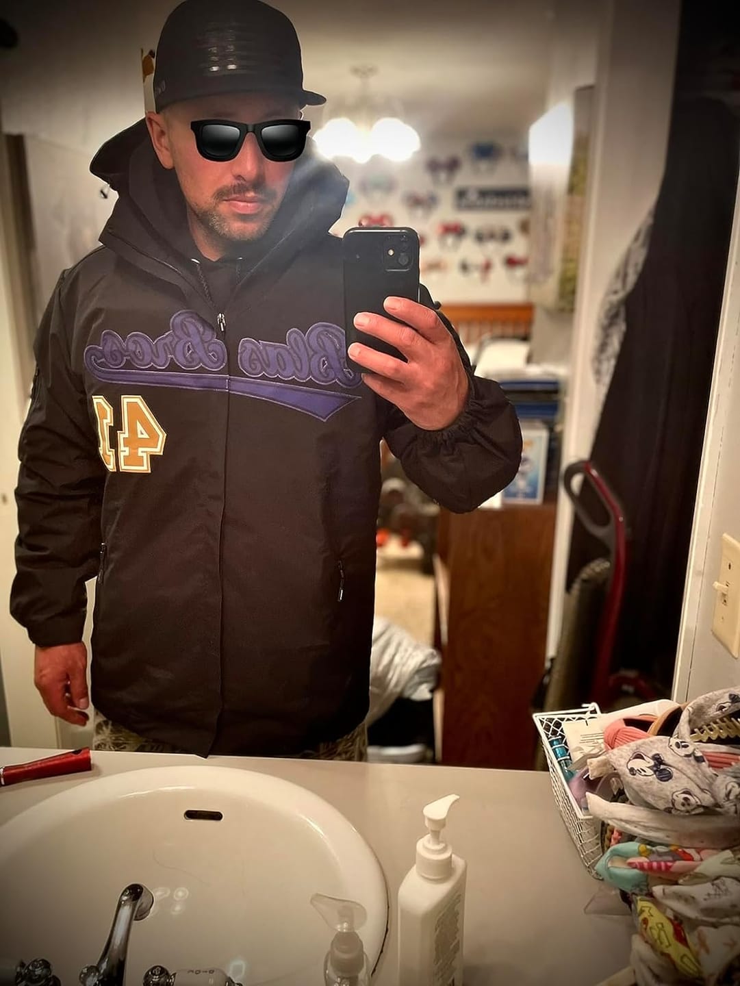 Customer photo review of Custom Black White-Gray Classic Style Waterproof Jacket
