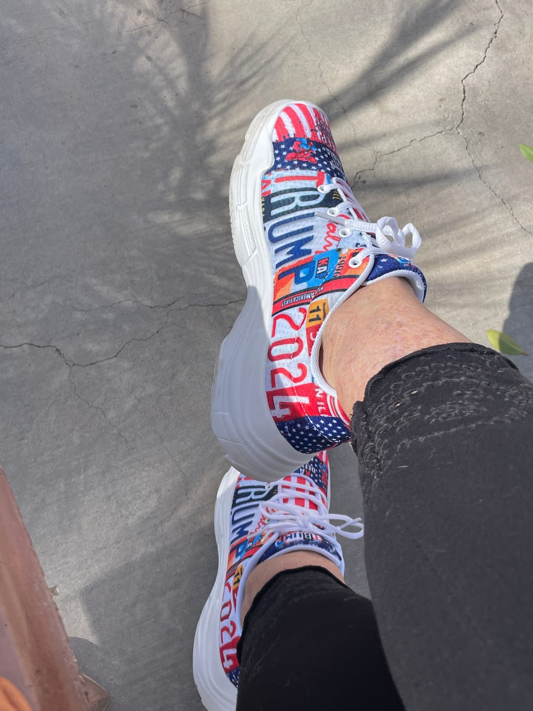 Customer photo review of Personalized Trump Sneakers, Custom Patriotic Running Shoes,Flag Shoes,TN-24020043