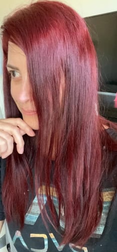 Customer photo review of Color Changing Shampoo Dye