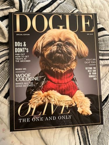 Customer photo review of Magazine Cover - Custom Pet Canvas