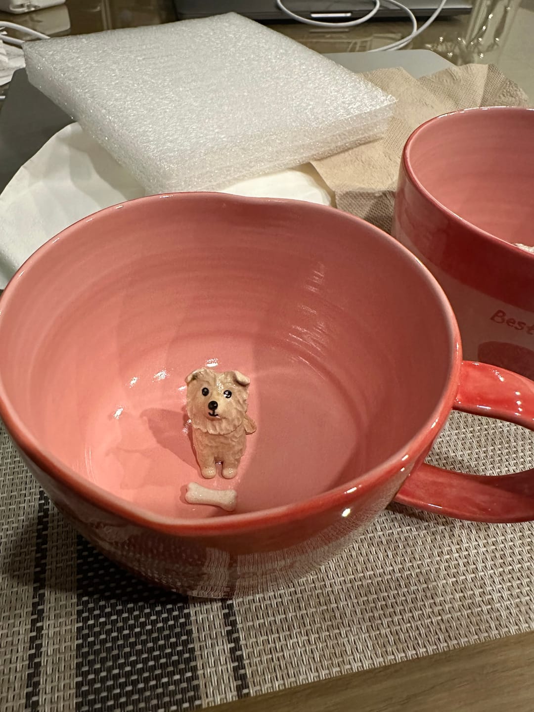 Customer photo review of Handmade Custom Pet's Figure Ceramic Heart Mug
