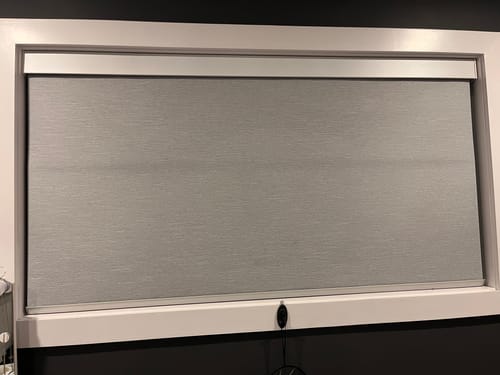 Customer photo review of SmartWings Motorized Roller Shades 100% Blackout Essential