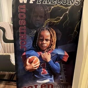 Customer photo review of Custom Sports Banner - Sports Legends Football