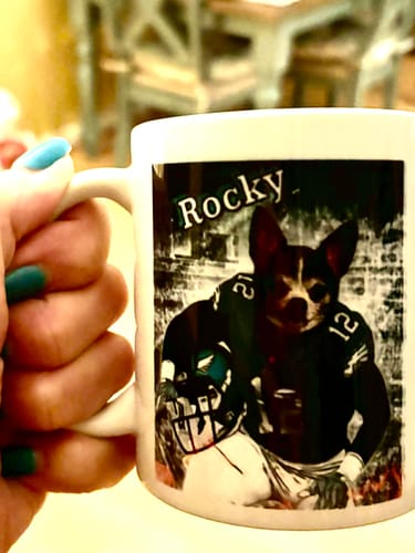 Customer photo review of 'Philadelphia Doggos' Personalized Pet Mug