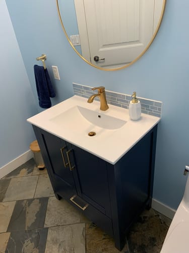 Customer photo review of CCS201 - 30" x 18" Navy Blue, Floor Standing Modern Bathroom Vanity