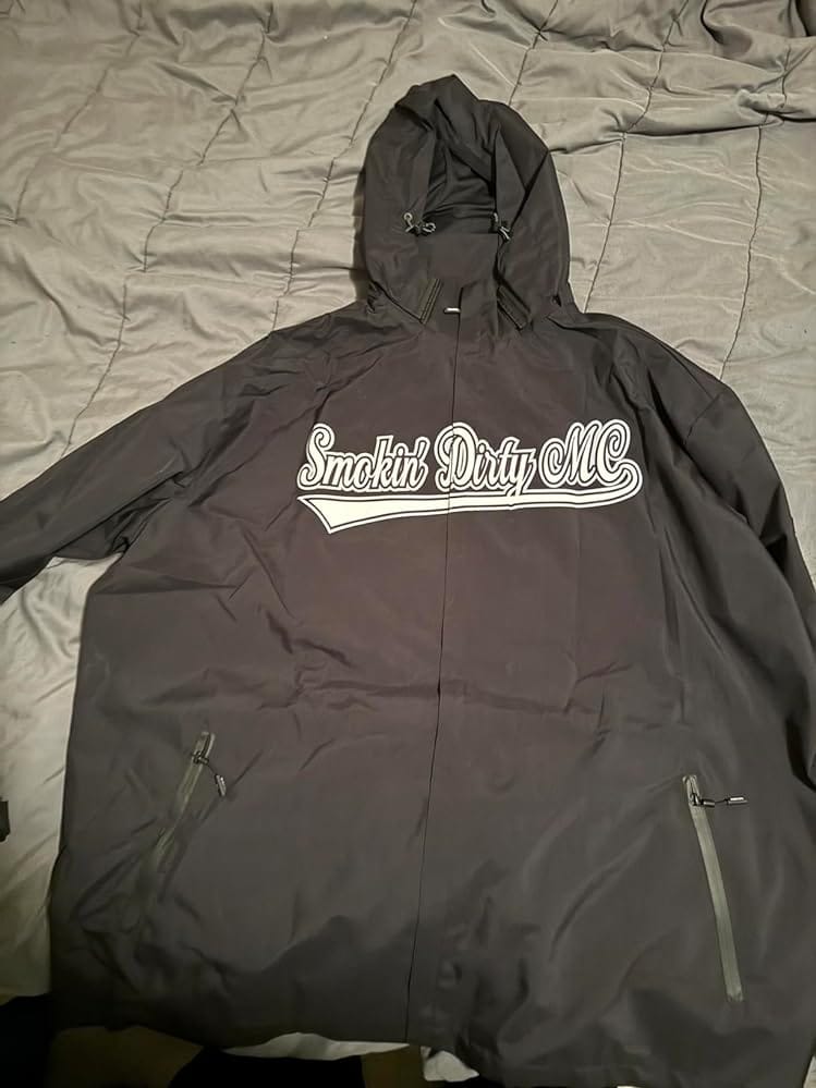 Customer photo review of Custom Black White-Gray Classic Style Waterproof Jacket