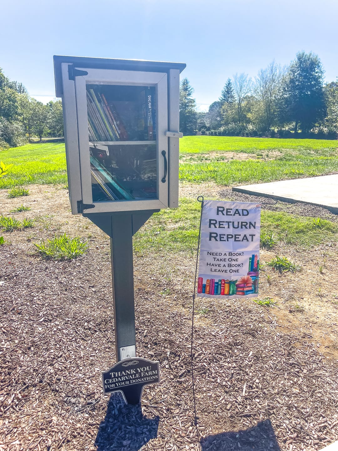 Customer photo review of Composite Two Story Gray Little Free Library