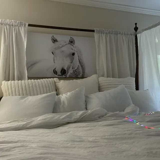 Customer photo review of Majestic White Horse Winter Wall Art | Ready to Hang and Framed | Farmhouse Wall Decor for Living Room