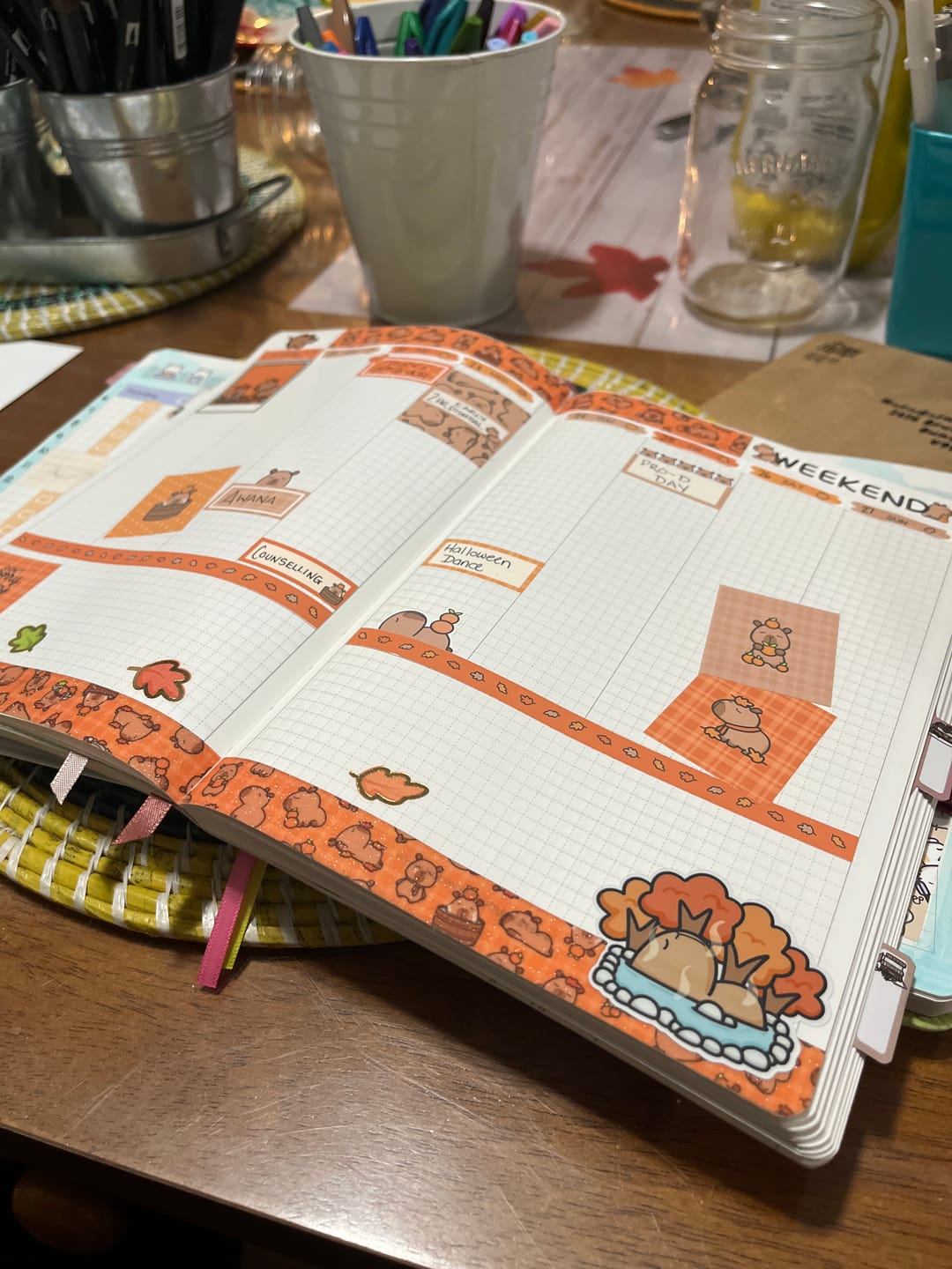 Customer photo review of (Pre-order) Autumn Capybaras Washi Tapes (Set of 2)