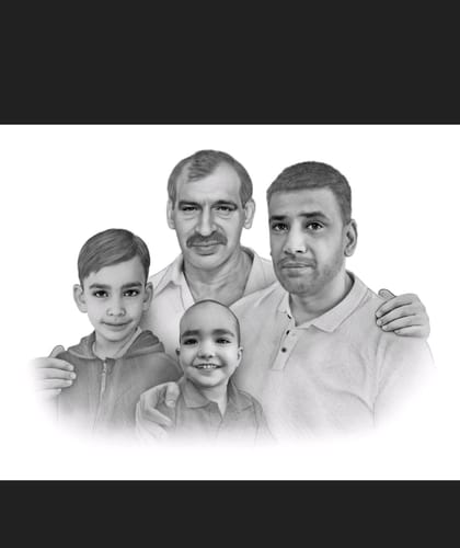 Customer photo review of Charlie's Drawings' Emotional Family Portraits