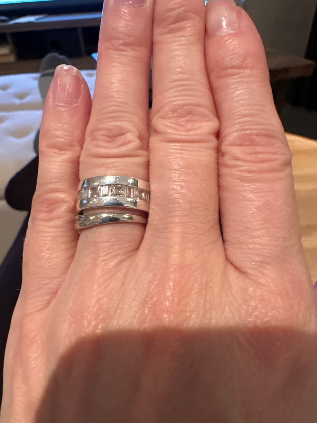 Customer photo review of Square & Baguette Ring