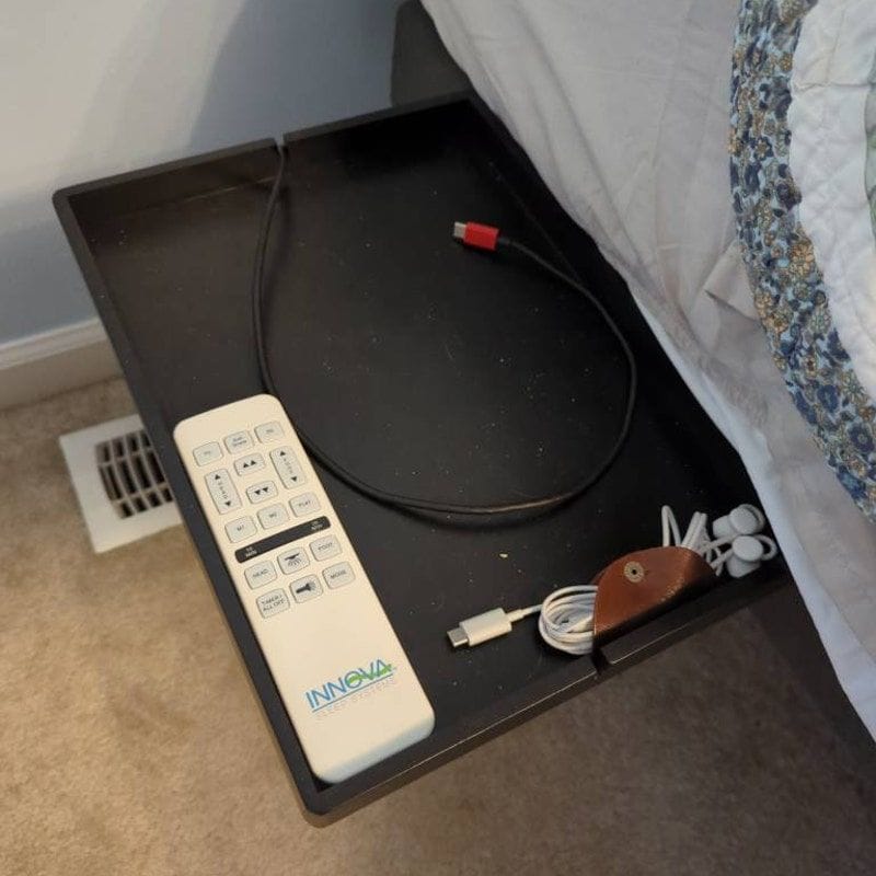 Customer photo review of The Original Bedside Shelf / BedShelfie - Slide