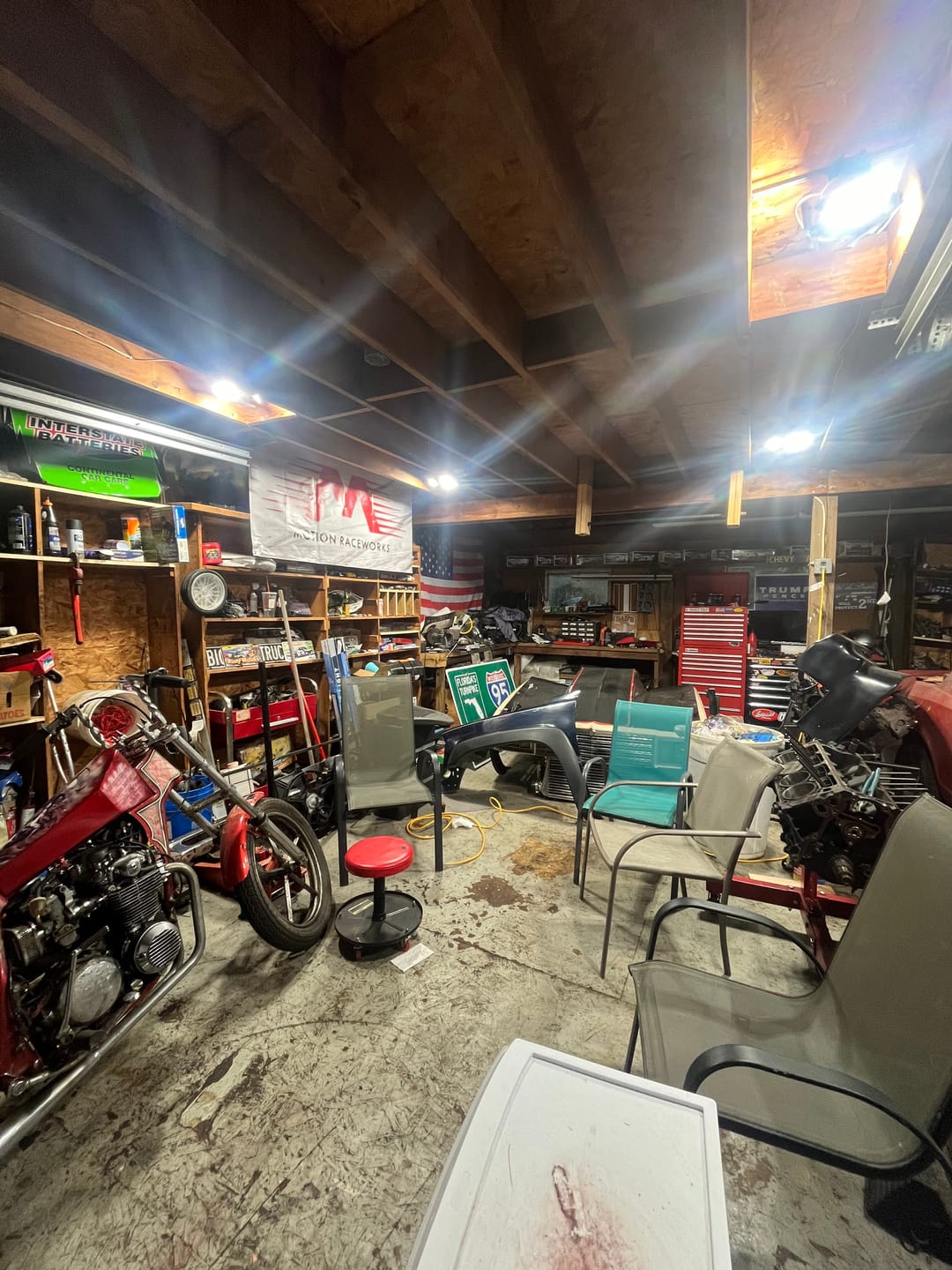 Customer photo review of Motion Raceworks Shop Banner 3'x6'