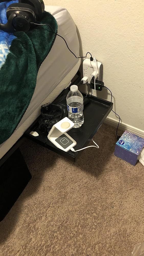 Customer photo review of The Original Bedside Shelf / BedShelfie - Slide