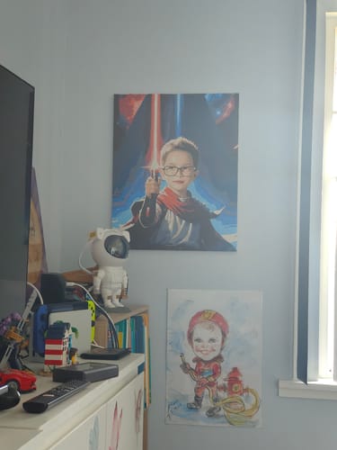 Customer photo review of "Space Warrior" Paint by Numbers Kit