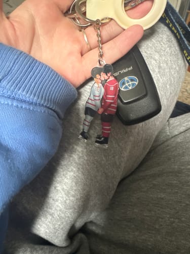 Customer photo review of Personalized Acrylic Custom Shape Ornament-Couple Gift-Ice Hockey Couple Acrylic Keychain