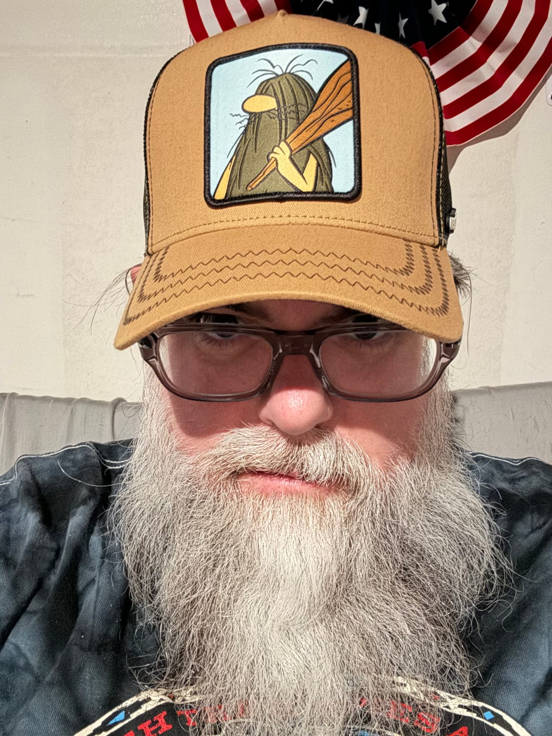 Customer photo review of OVERLORD X Hanna-Barbera: Captain Caveman Trucker Cap