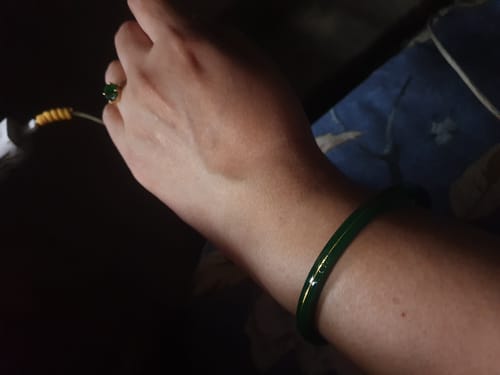 Customer photo review of “Hallmark Green Divya Shringar Bangle” (Pack of 1 Pair) (2 pis)