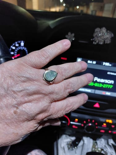 Customer photo review of Teardrop Aquamarine Ring Sterling Silver