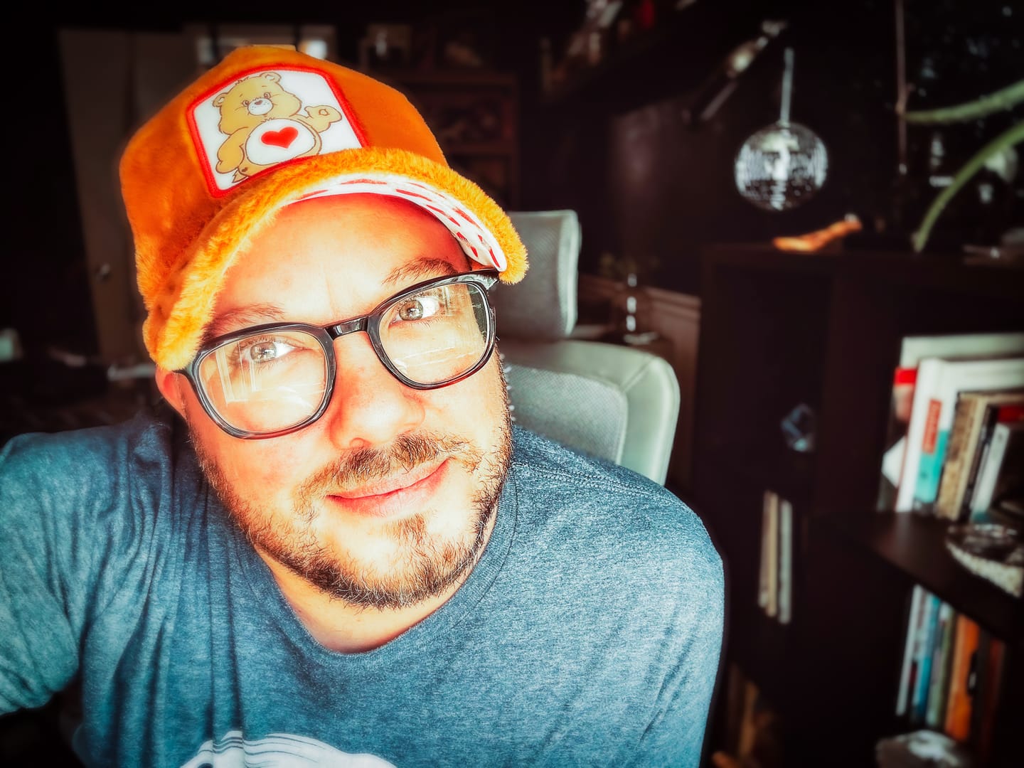 Customer photo review of OVERLORD X Care bears:  Tender Heart Bear Trucker Cap