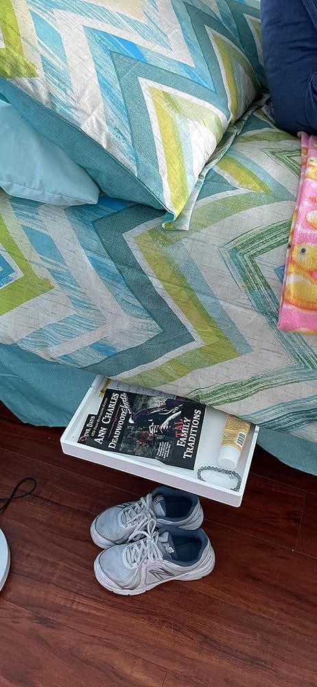Customer photo review of The Original Bedside Shelf / BedShelfie - Slide