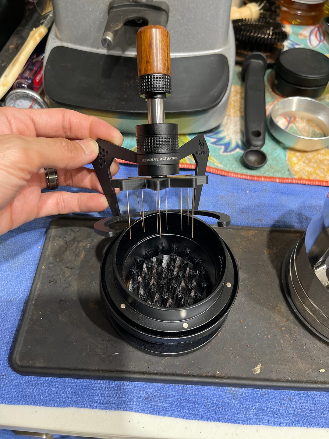 Customer photo review of Geared Spinning WDT Tool - Espresso Distribution - MUVNA