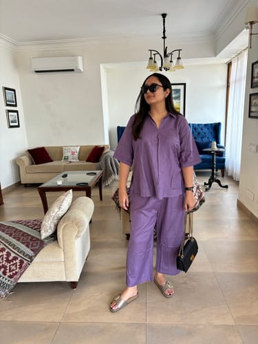 Customer photo review of Veronica co-ord set in Purple