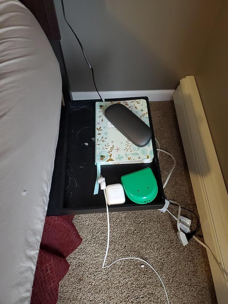 Customer photo review of The Original Bedside Shelf / BedShelfie - Slide