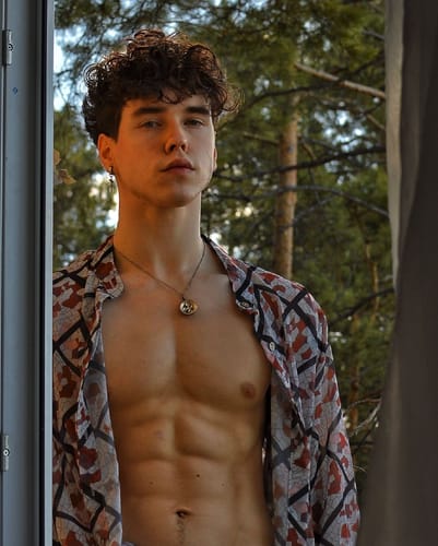 Customer photo review of Mens See Through Stained Glass Print Shirt SKUJ16848