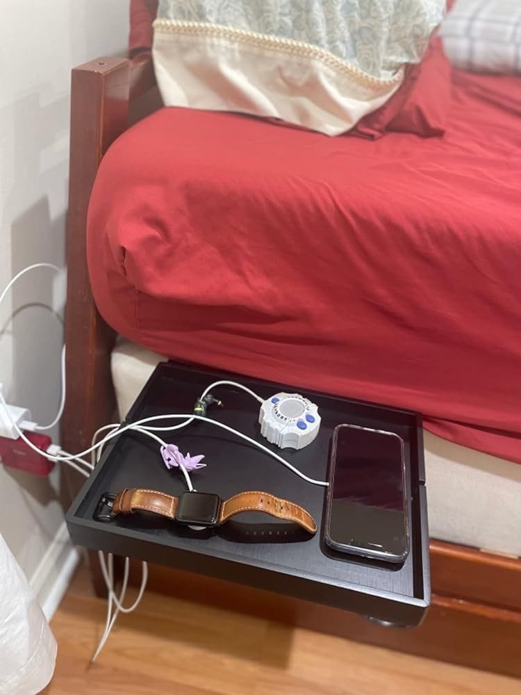 Customer photo review of The Original Bedside Shelf / BedShelfie - Slide