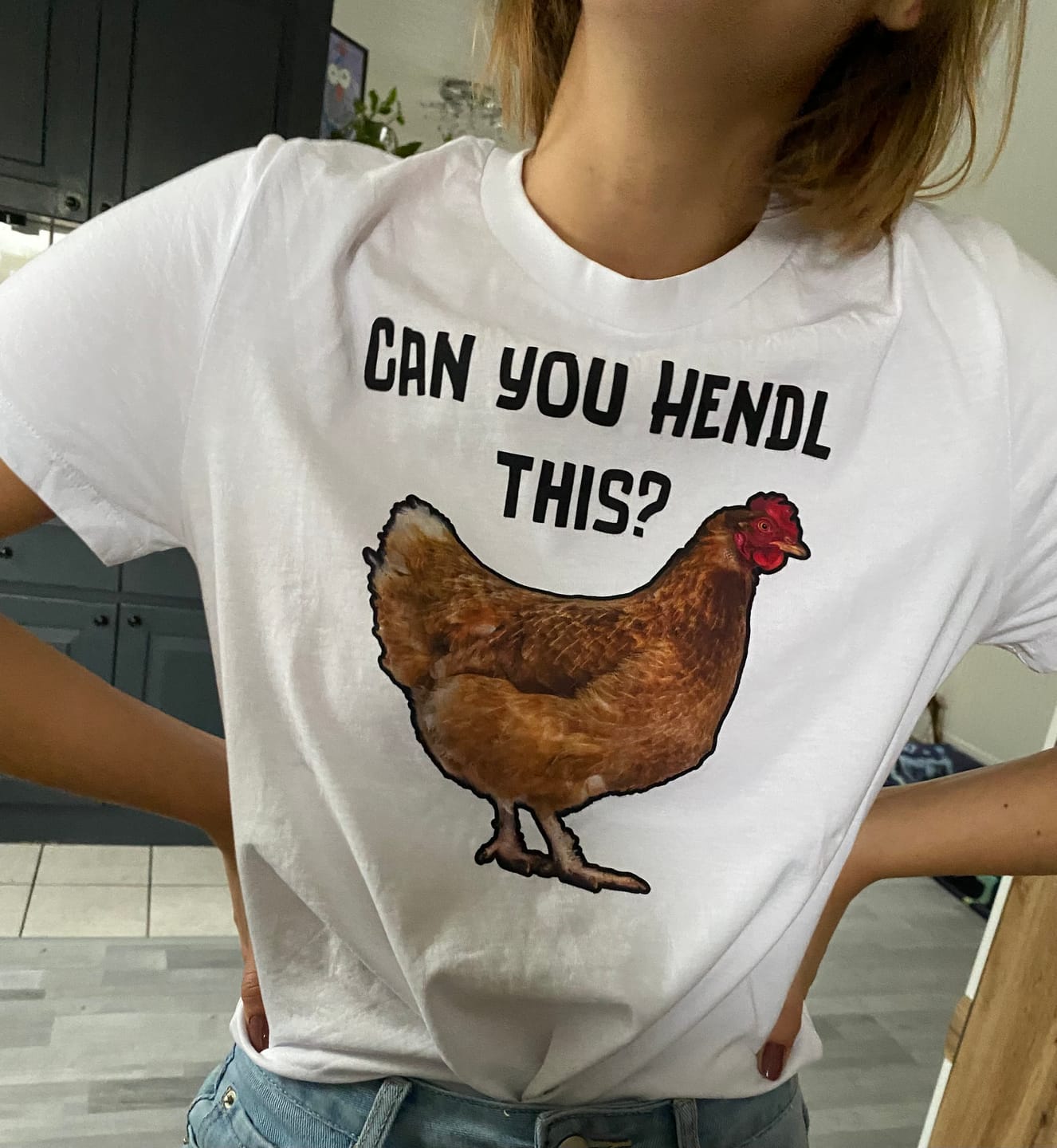 Customer photo review of CAN YOU HENDL THIS? - Premium Damenshirt