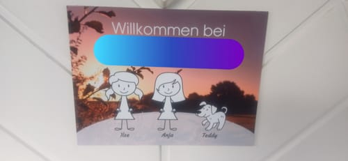 Customer photo review of Familien Türschild (UV- und wetterfest)
