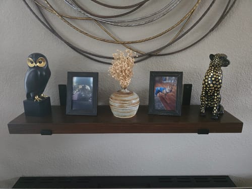 Customer photo review of Rustic Shelves with Brackets