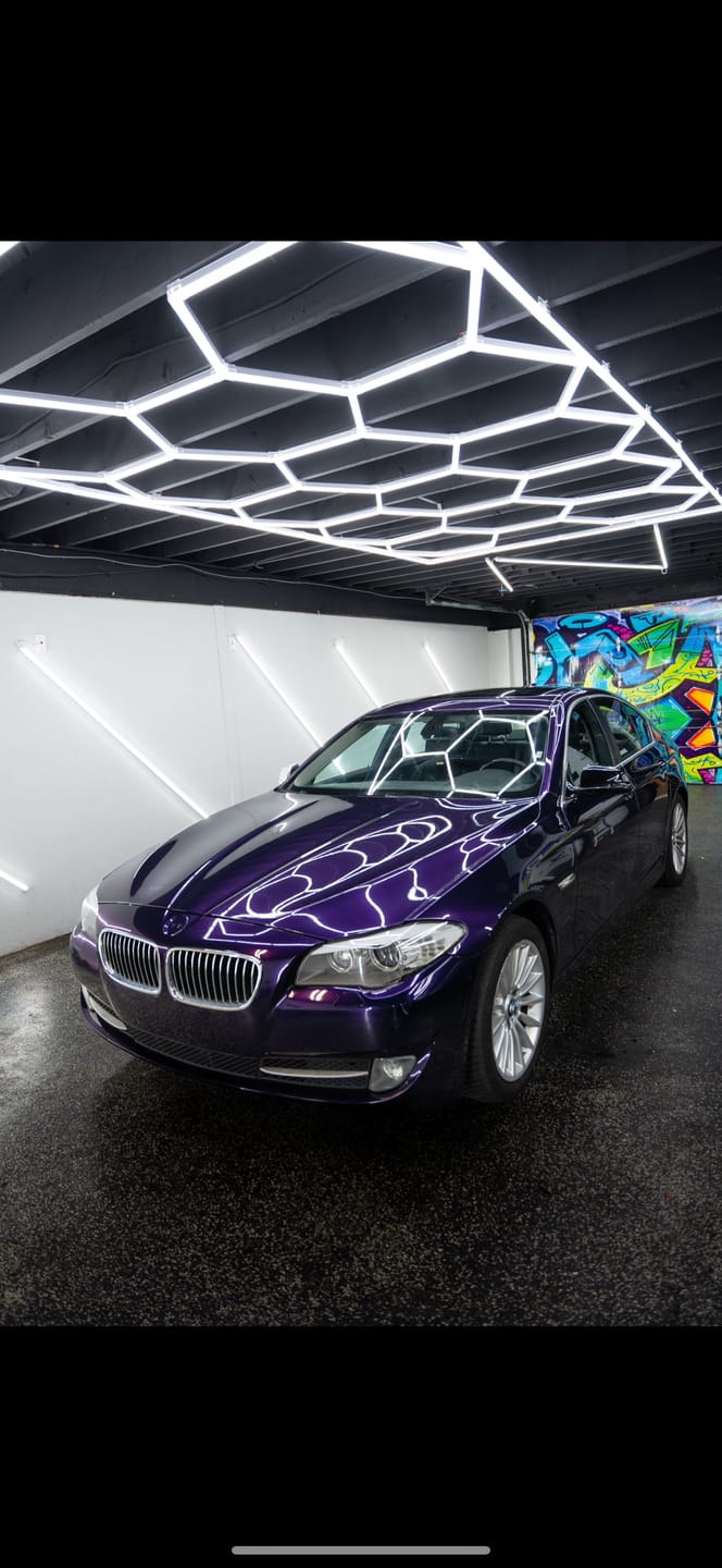 Customer photo review of Glossy Metallic Midnight Purple Vinyl Wrap