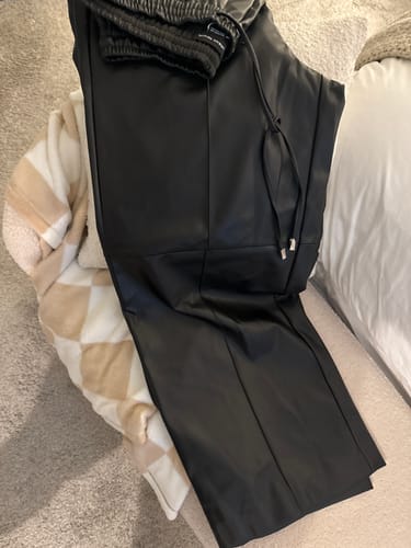 Customer photo review of Drawstring Waist Wide-Leg Pants