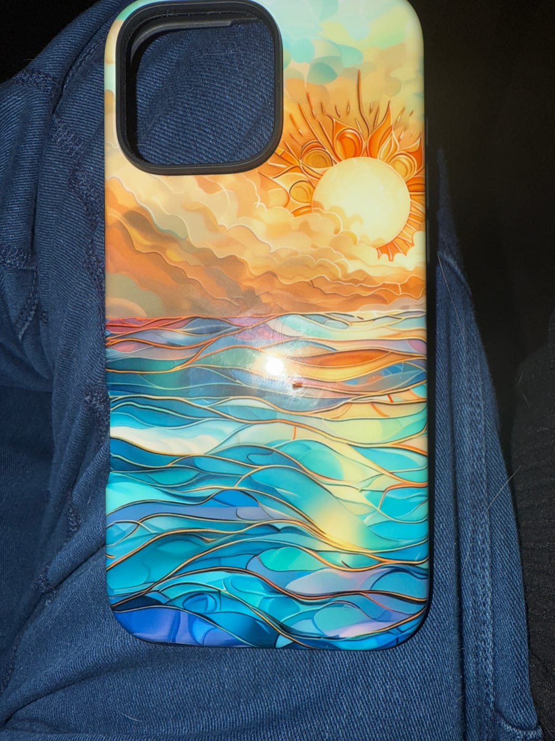 Customer photo review of Sun & Ocean Stained Glass Design 1 Print iPhone Case