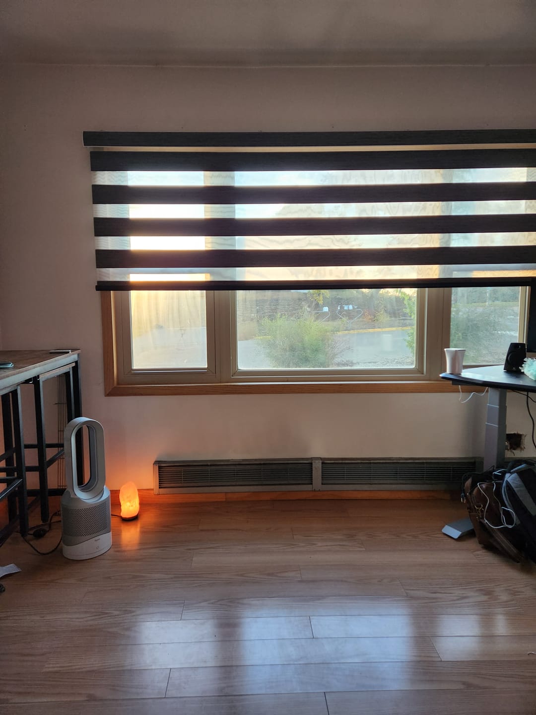 Customer photo review of SmartWings Motorized Zebra Shades 85% Blackout 95mm Ingrid