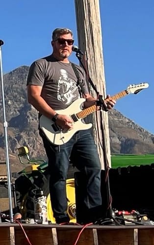 Customer photo review of Frankenstein Guitar T-Shirt